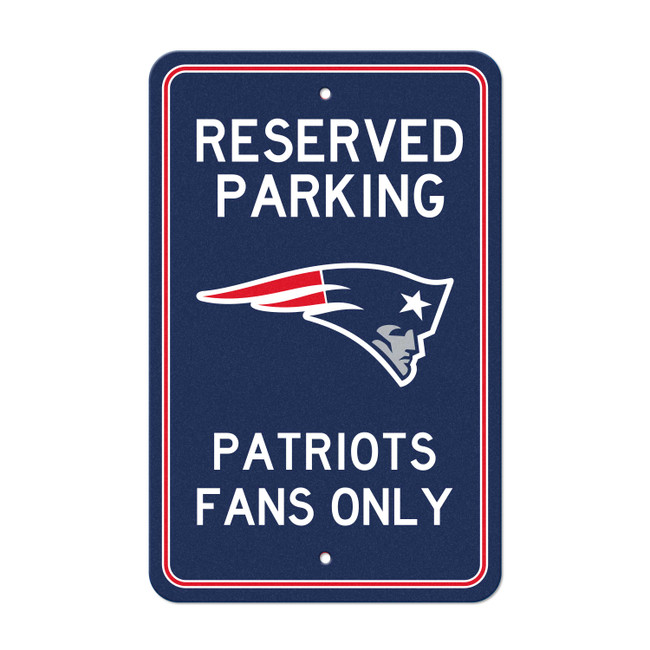 New England Patriots Team Color Reserved Parking Sign Decor 18in. X 11.5in. Lightweight
