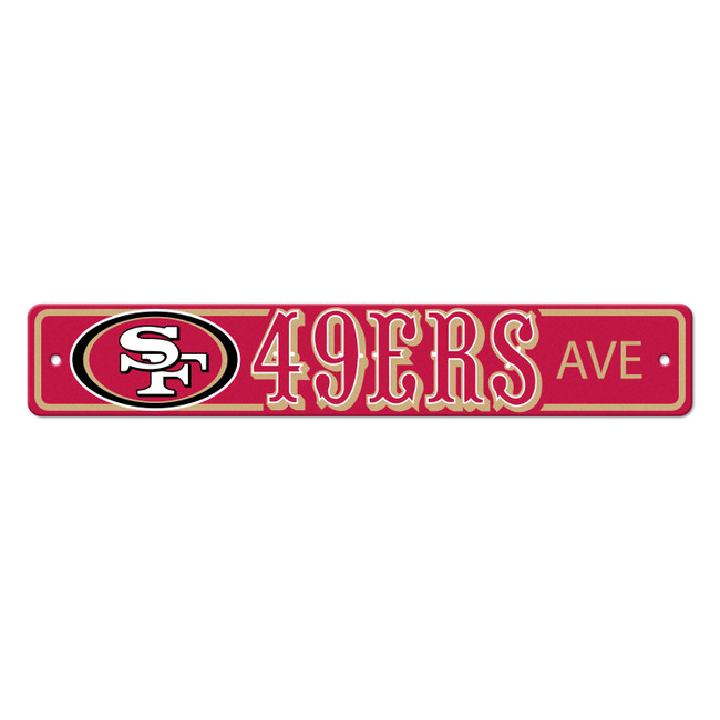 San Francisco 49ers Team Color Street Sign D√©cor 4in. X 24in. Lightweight
