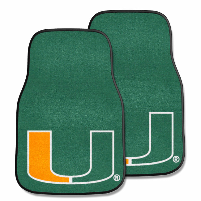 Miami Hurricanes 2-pc Carpet Car Mat Set