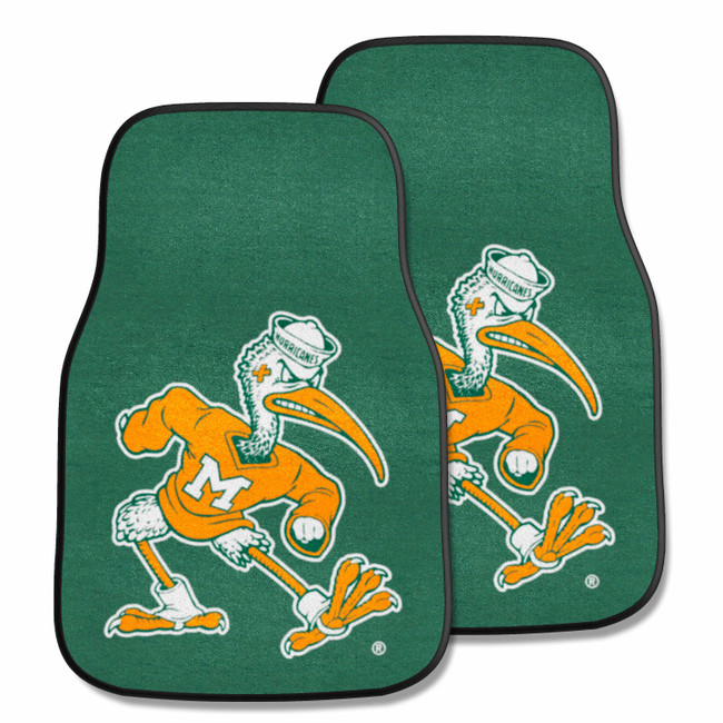 Miami Hurricanes 2-pc Carpet Car Mat Set