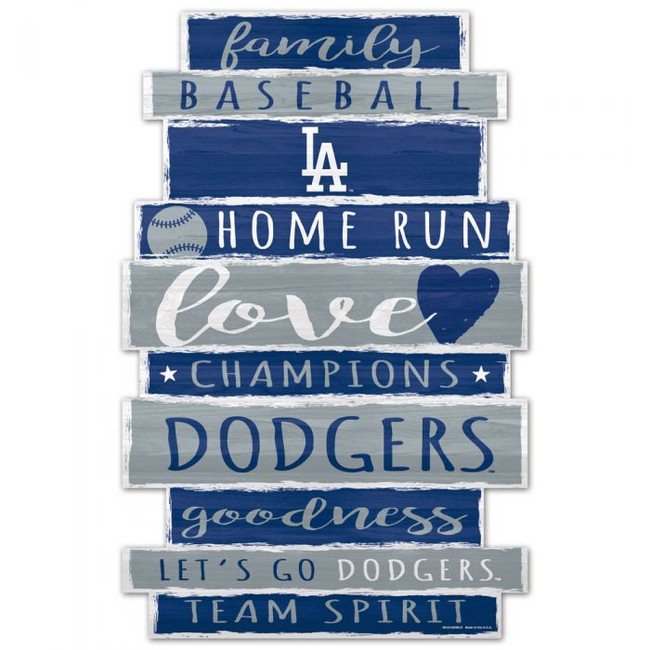 Los Angeles dodgers Sign 11x17 Wood Family Word Design