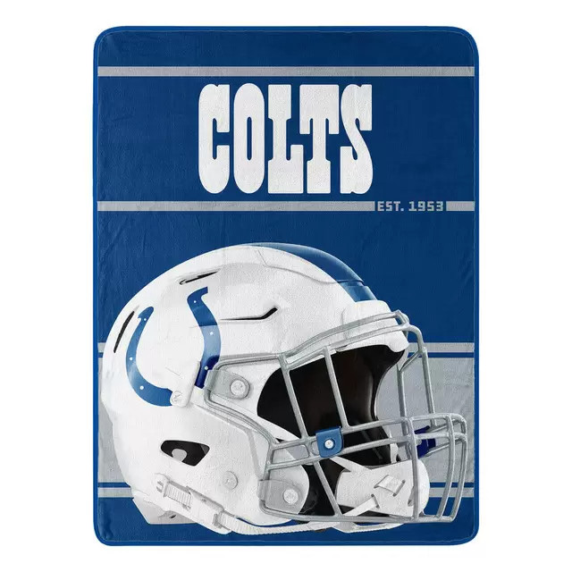 Indianapolis Colts Blanket 46x60 Micro Raschel Run Design Rolled Alternate