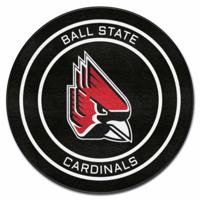 Ball State Cardinals Hockey Puck Rug - 27in. Diameter