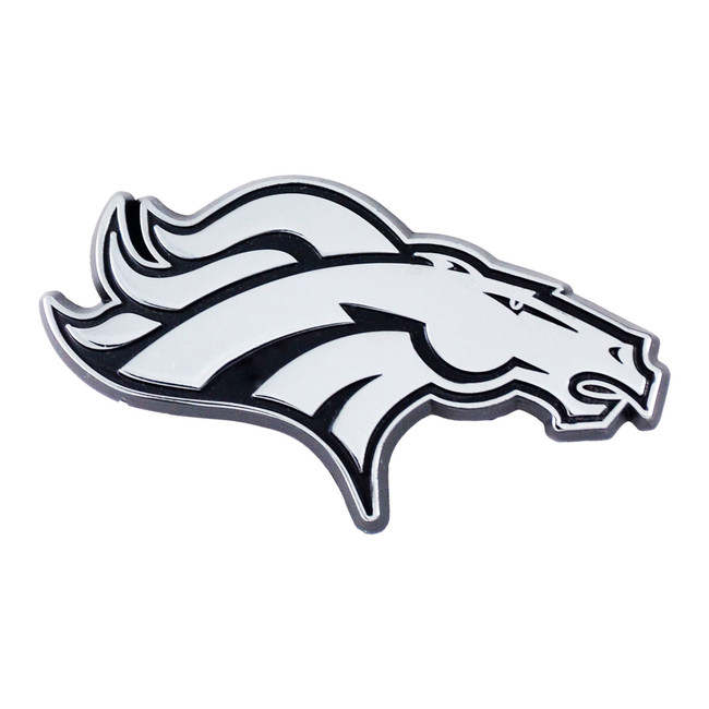Denver Broncos 3D Chrome Metal Emblem Bronco Head Primary Logo