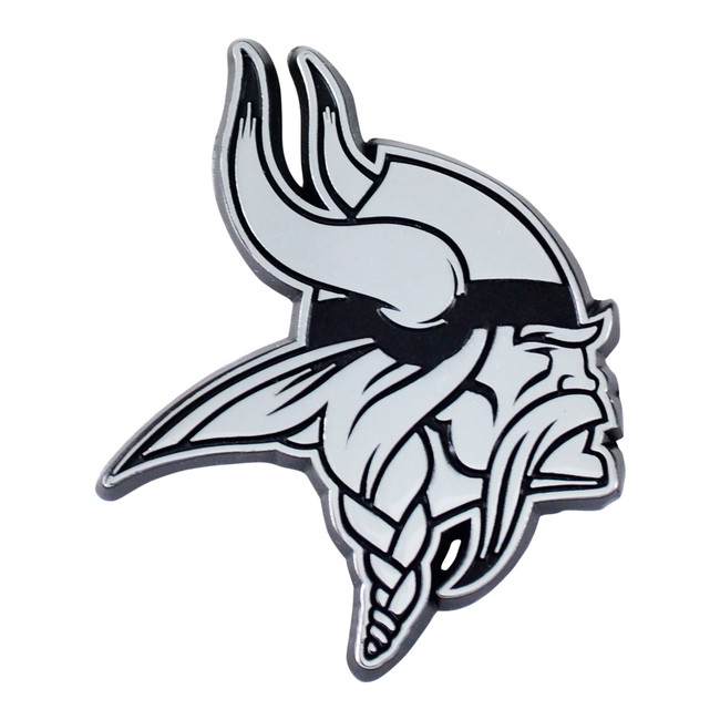 Minnesota Vikings 3D Chrome Metal Emblem Viking Head Primary Logo
