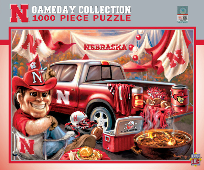Nebraska Cornhuskers 1000 Piece Puzzle Gameday Design NCAA Jigsaw Puzzle Fan Activity