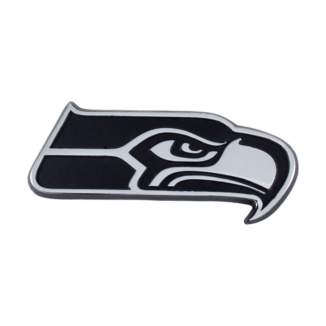 Seattle Seahawks 3D Chrome Metal Emblem Seahawk Head Primary Logo