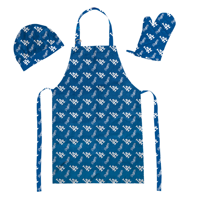 Los Angeles Dodgers Apron, Oven Mitt, And Chef Hat