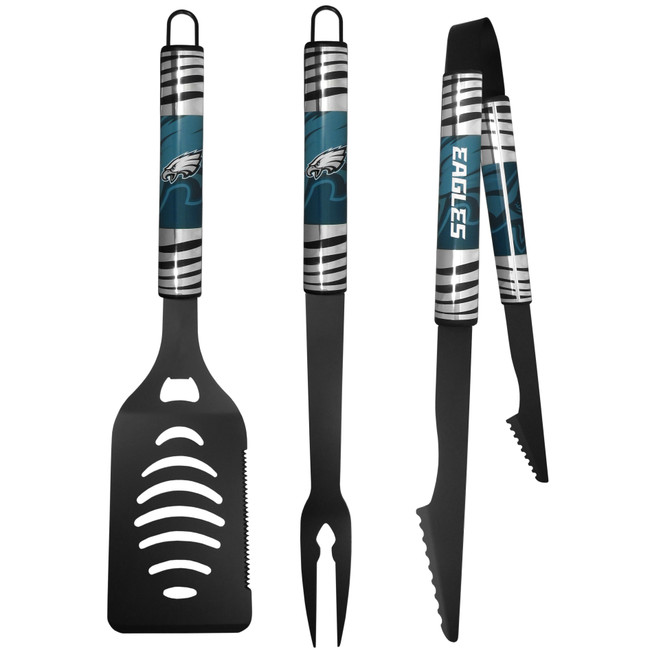 Philadelphia Eagles 3 pc Black Tailgater BBQ Set