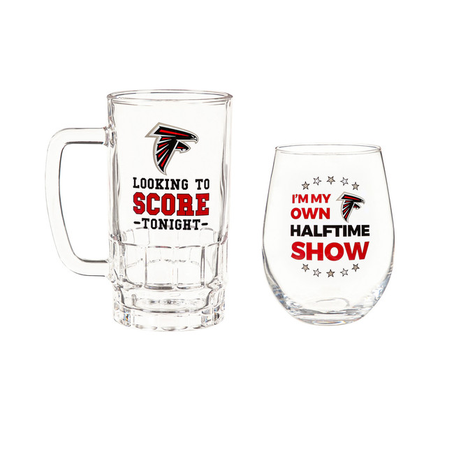 Atlanta Falcons Drink Set Boxed 17oz Stemless Wine and 16oz Tankard