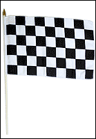Black & White Checkered 12x18in Stick Flag