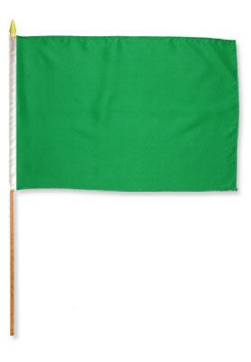 Green Solid Color 12x18in Stick Flag