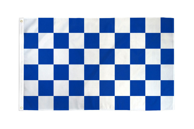 Blue & White Checkered Flag 2x3ft Poly