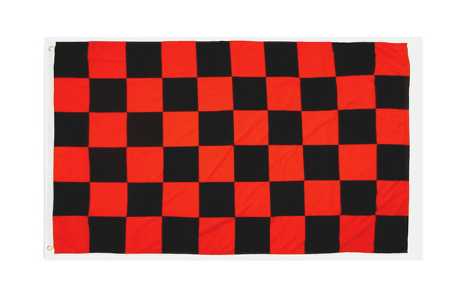 Red & Black Checkered Flag 3x5ft Poly