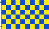 Blue & Yellow Checkered Flag 3x5ft Poly