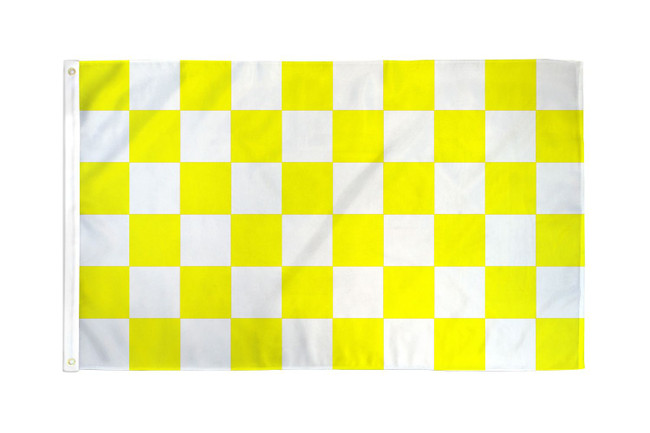 Yellow & White Checkered Flag 3x5ft Poly