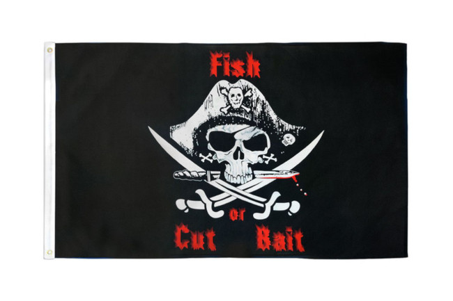 Fish or Cut Bait Pirate Flag 3x5ft Poly