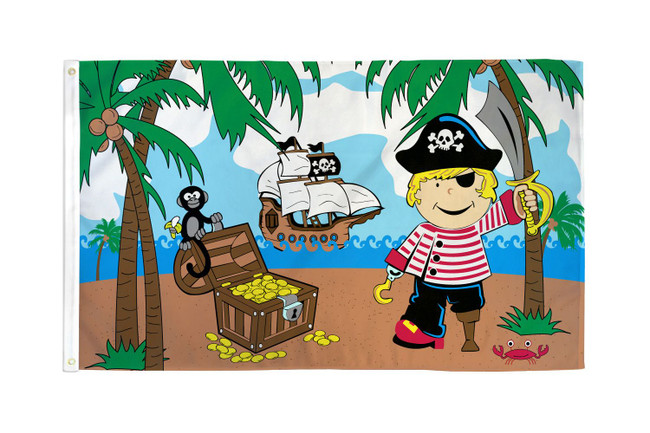 Treasure Island Boy Pirate Flag 3x5ft Poly