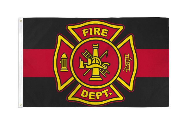 Fire Department (Red & Black) Flag 3x5ft Poly