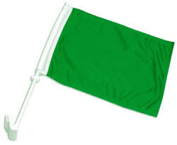 Green Solid Color Double-Sided Car Flag