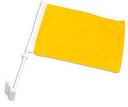 Yellow Solid Color Double-Sided Car Flag