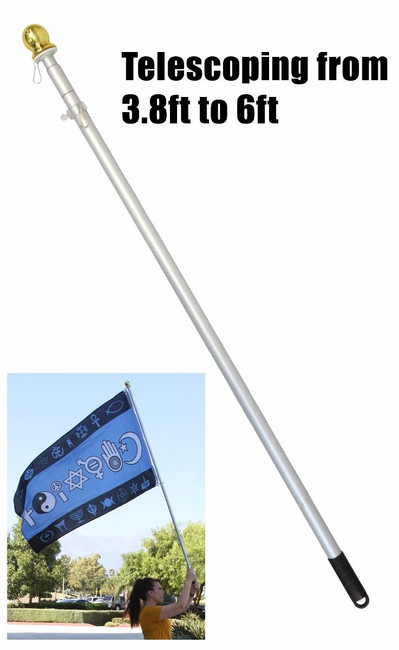 6ft Aluminum Hand-Held Flag Pole