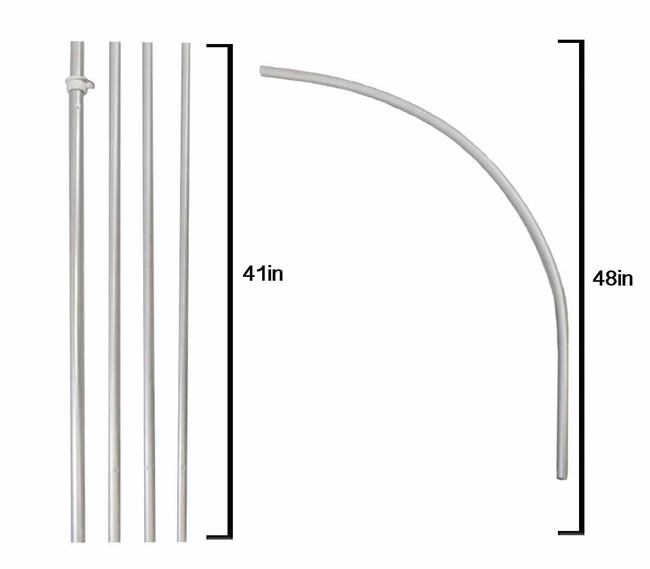 15ft Windless Banner Flag Pole & Ground Spike 6 piece Kit