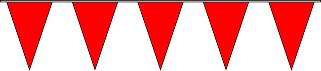 100ft Solid Red Pennant String Flags