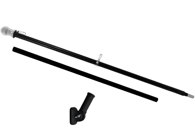 6ft Spinning Stabilizer Flag Pole & Bracket Kit (Black)