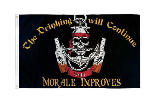 Drinking Will Continue Pirate Flag 3x5ft Poly