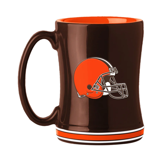 Cleveland Browns Sculpted Relief Coffee Mug 14oz Team Color NFL Drinkware