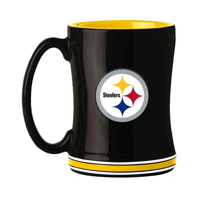 Pittsburgh Steelers Sculpted Relief Coffee Mug 14oz Team Color NFL Drinkware