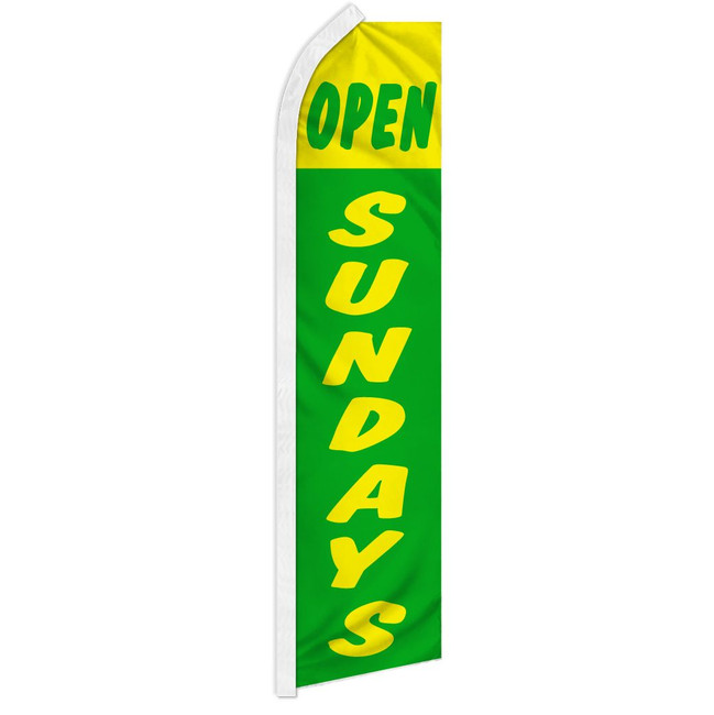 Open Sundays (Green & Yellow) Super Flag