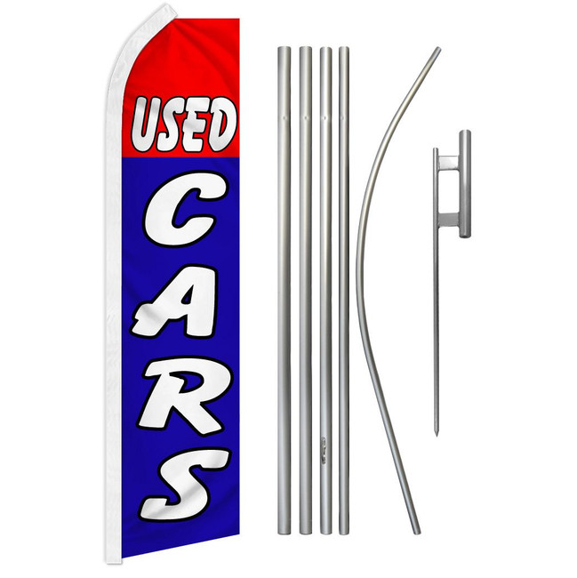 Used Cars (Red & Blue) Super Flag & Pole Kit