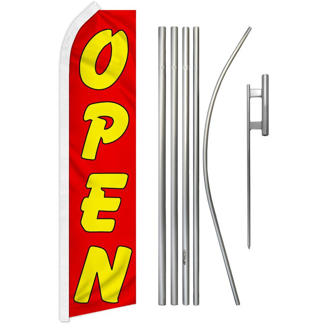 Open (Red & Yellow) Super Flag & Pole Kit