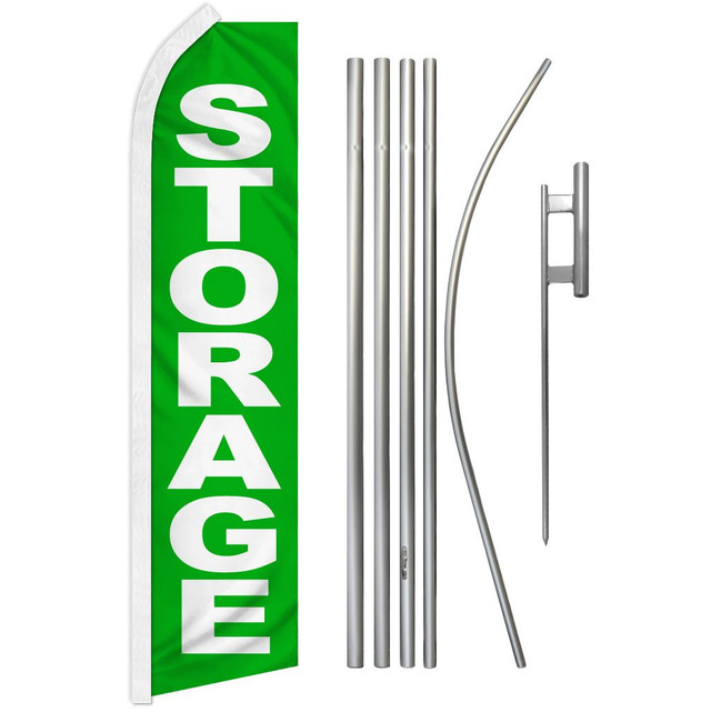 Storage (Green) Super Flag & Pole Kit