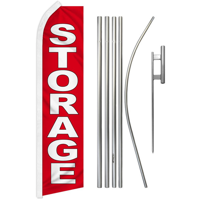 Storage (Red) Super Flag & Pole Kit