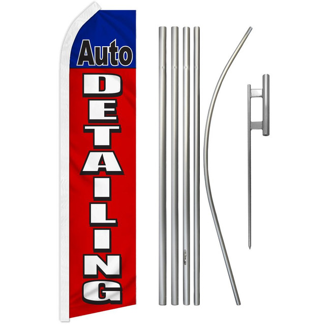 Auto Detailing Super Flag & Pole Kit