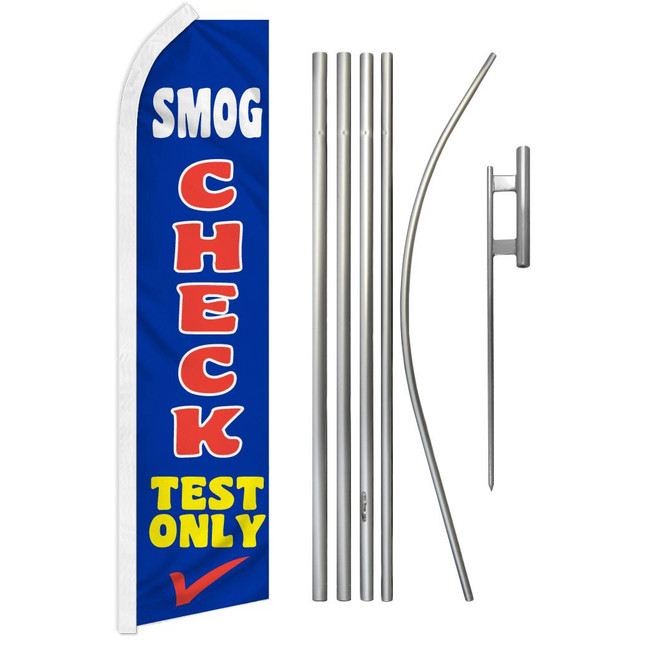 Smog Check Test Only Super Flag & Pole Kit