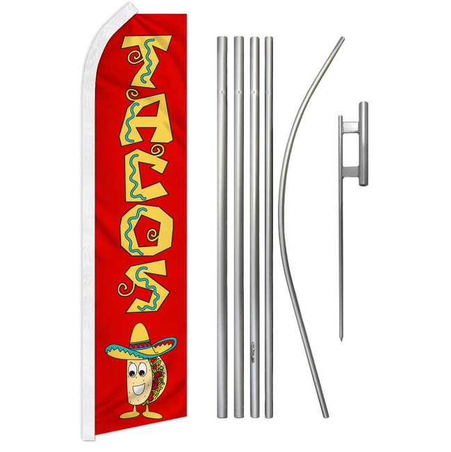 Tacos Super Flag & Pole Kit