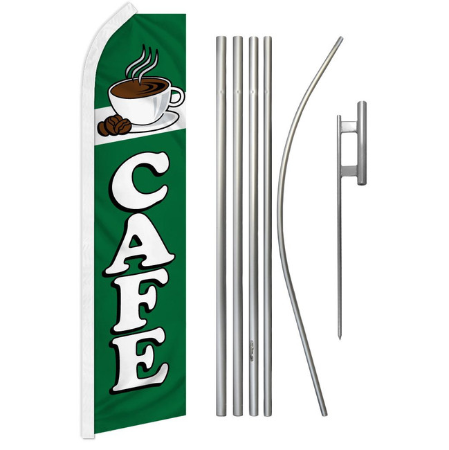 Cafe (Green) Super Flag & Pole Kit