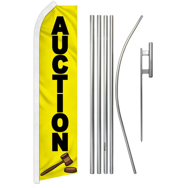 Auction Super Flag & Pole Kit