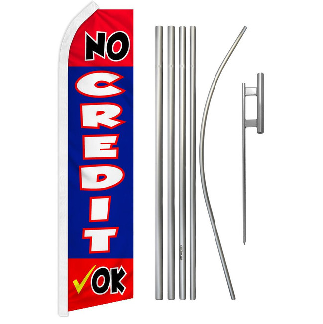 No Credit Ok Super Flag & Pole Kit
