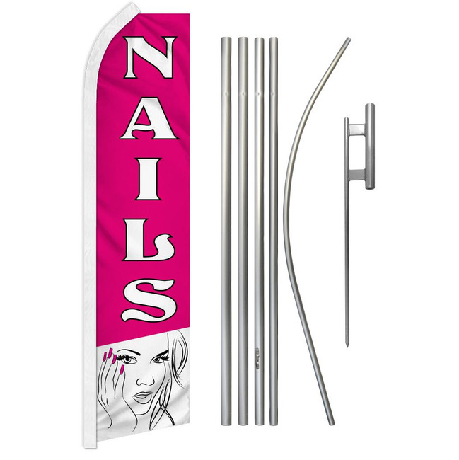 Nails Super Flag & Pole Kit