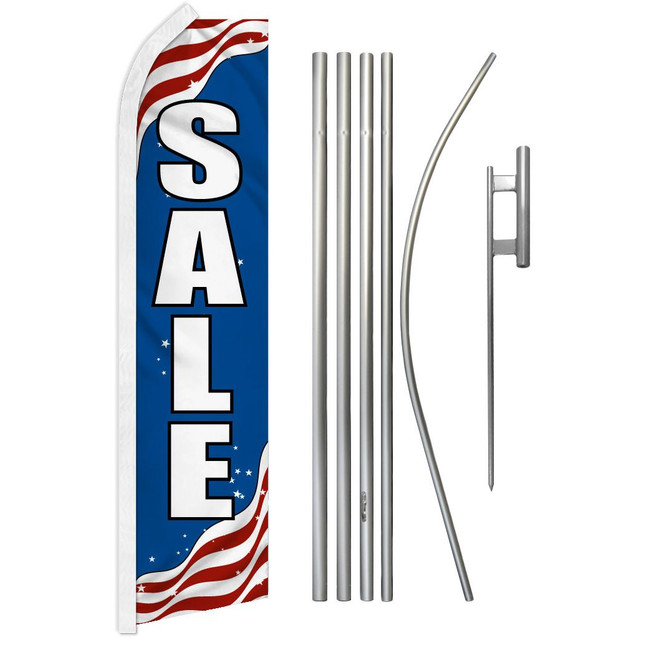 Sale (Patriotic) Super Flag & Pole Kit
