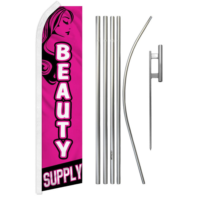 Beauty Supply Super Flag & Pole Kit