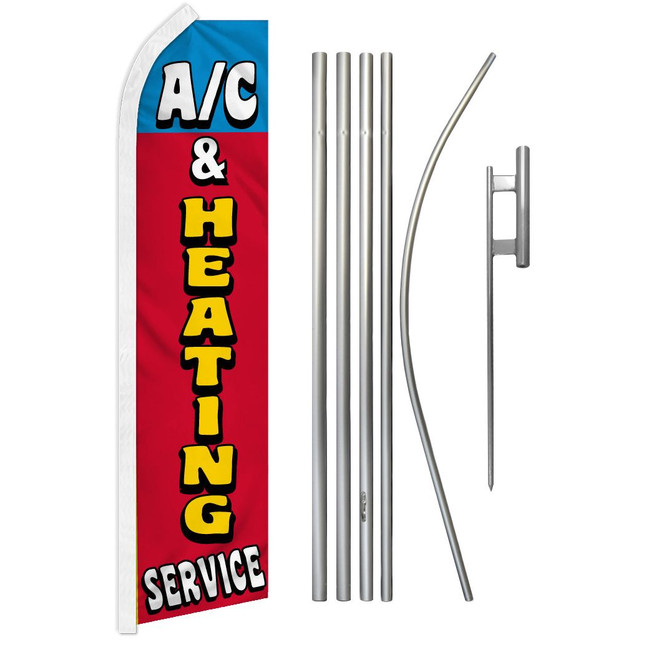 A/C & Heating Services Super Flag & Pole Kit