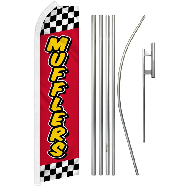 Muffler (Red & Yellow) Super Flag & Pole Kit