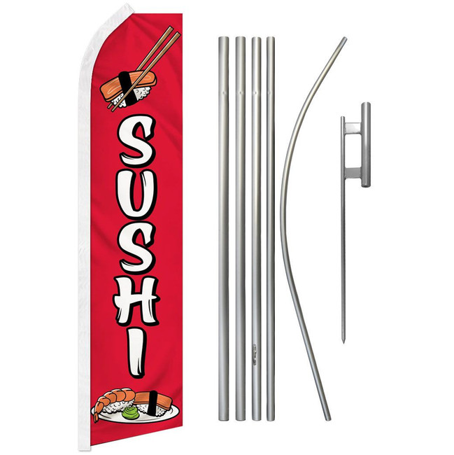 Sushi (Solid Red) Super Flag & Pole Kit