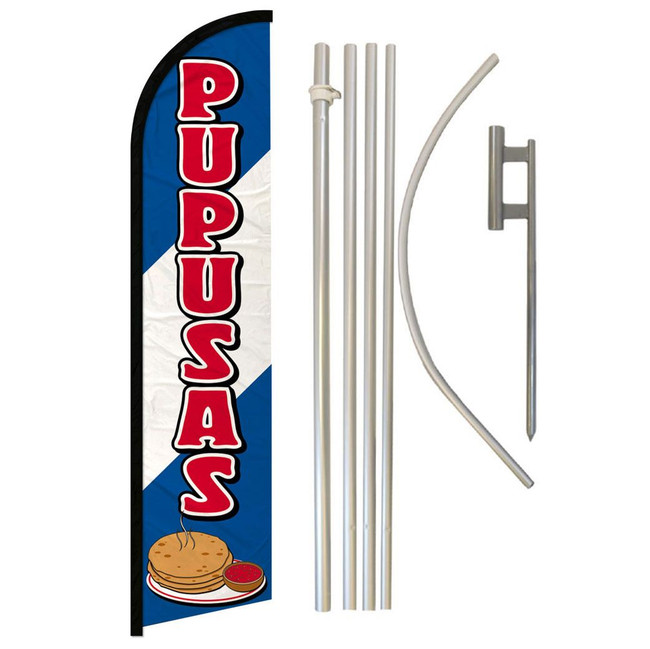 Pupusas Super Flag & Pole Kit